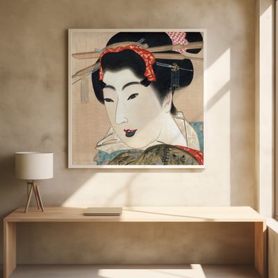 Japanese Geisha (1830s) Vintage Painting