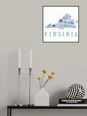 Virgina State Illustrated Map by Artist Carla Daly