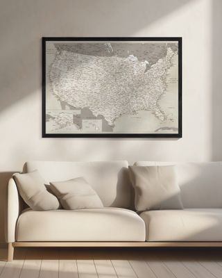 Highly detailed map of the United States, Gentry