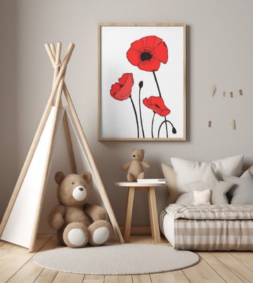 Vibrant Pattern Of Red Poppies