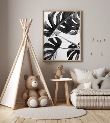 Monstera Black and White 05