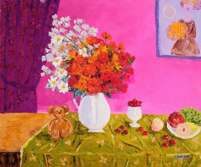 Vase Of Bright Flowers