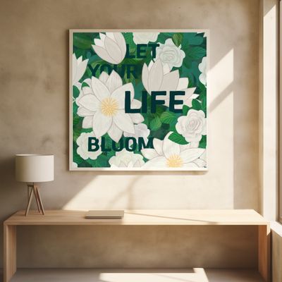 White Lotus Flowers with Lush Green Leaves