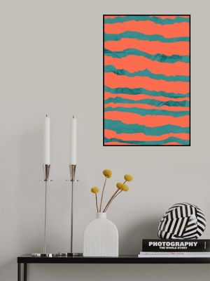 Turquoise &amp; Coral Abstraction 3