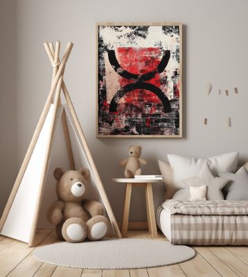 Bold Red Black and White Textures