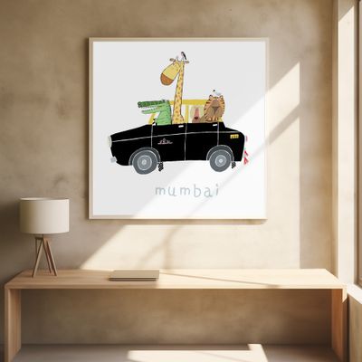 Jungle Animals take a Ride in the Famous Mumbai Taxi