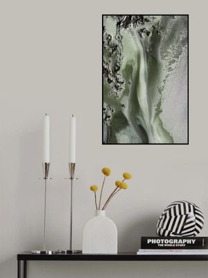 Hand Painted -Midnight Mirage - Green textured art