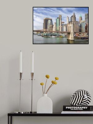 Brooklyn Bridge with Pier 17 and South Street Seaport