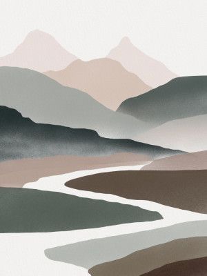 Serene Mountain Silhouettes