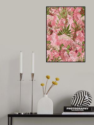 Tropical lounge pink Cockatoos pattern