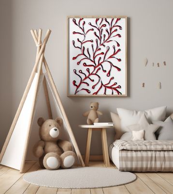 Black and Red Organic Branch