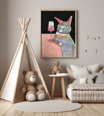 Bar Cat with Bow Tie