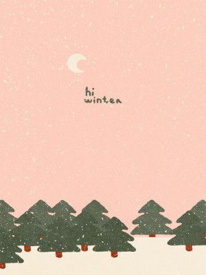 Magical snowfall in the forest. Hello winter