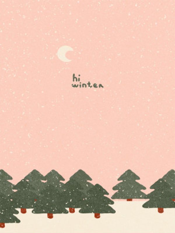 Magical snowfall in the forest. Hello winter