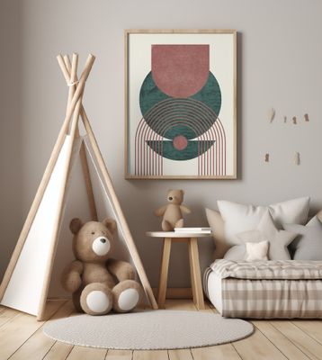 Aquamarine Marble Geometric Design