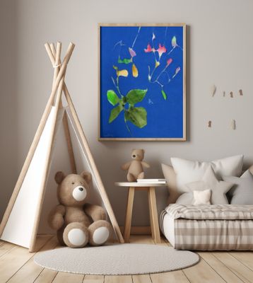 Floral Reverie In Cobalt Blue