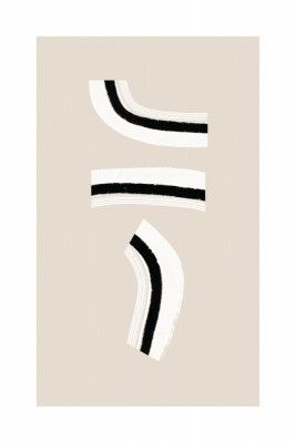 Minimalist Black and White Curved Lines
