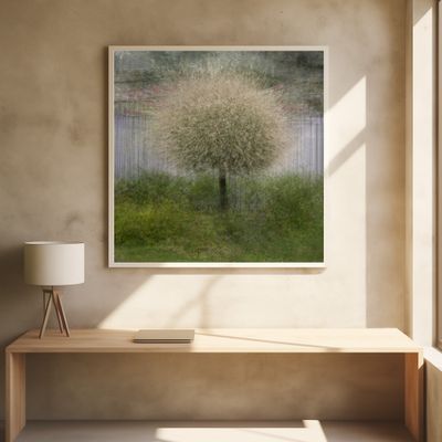 In front of the fence