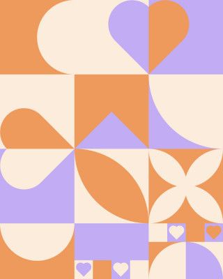 Hearts Geometric Abstract