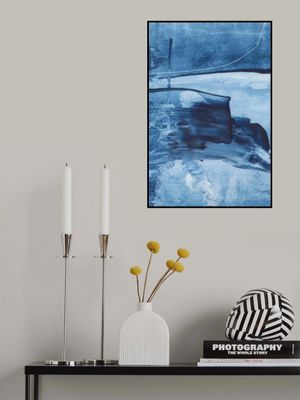 Dynamic Blue Hues And Fluid Brushstrokes