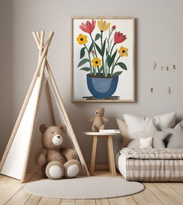 Potted Florals Colorful Flowers