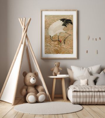 Sarus Crane In Rice Field