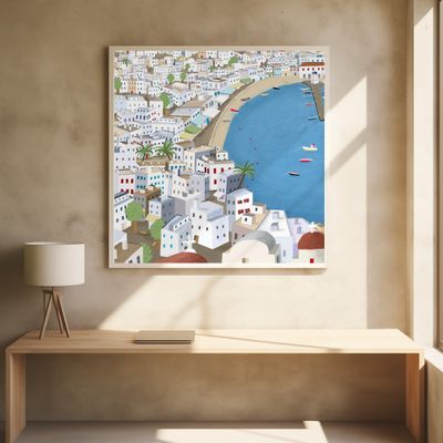 Mykonos, Greece Summer Illustration by Artist Carla Daly