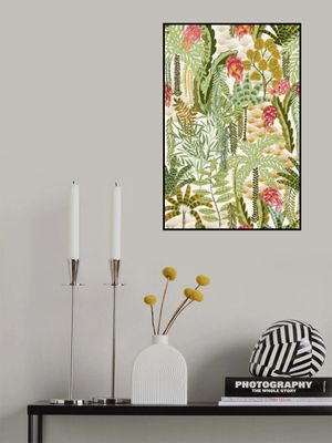 tropical lounge with dragon fruit light pattern