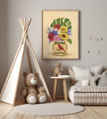 Flowers In a Vintage Coffee Can