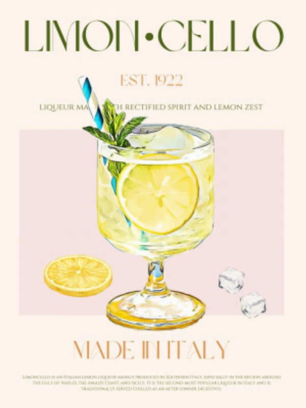Illustration Of A Limoncello Drink