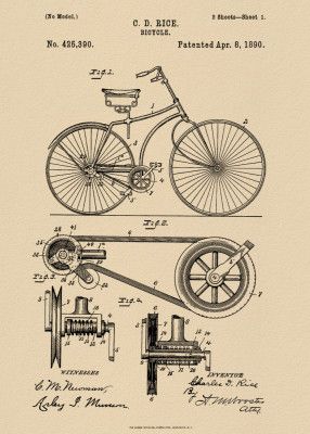 Bicycle Patent 1890