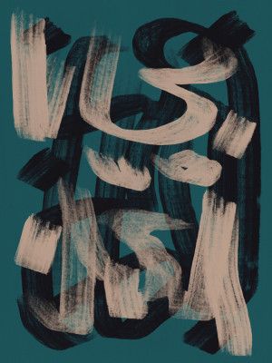 Dry brush abstract in dark green