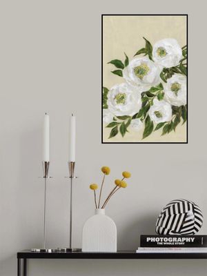 Evadne peonies in beige