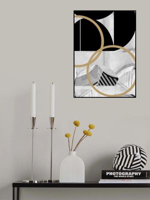 Black and White Stripes Gold Spheres No2