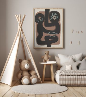 Abstract Black Portrait Pair