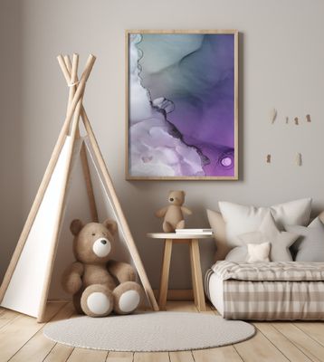 Fluid Gradients of Purple White and Gray