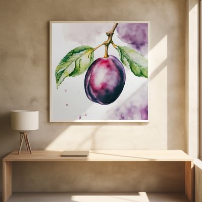 Pflaume, Aquarell, ink