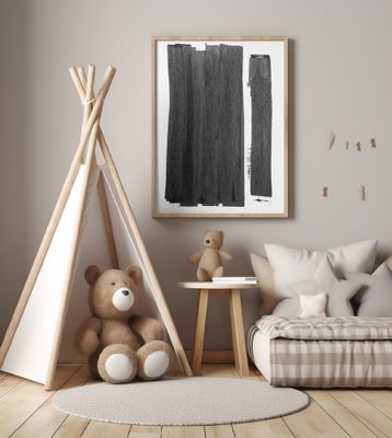 Vertical Black Brush Strokes