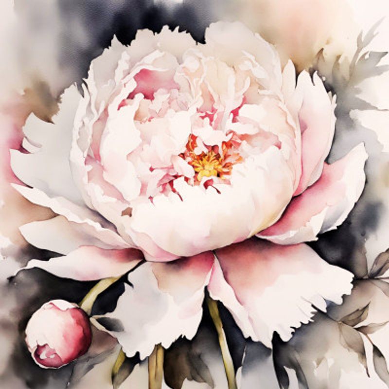 Pfingstrose, Aquarell