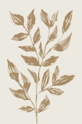 Beige Leaf Sketch