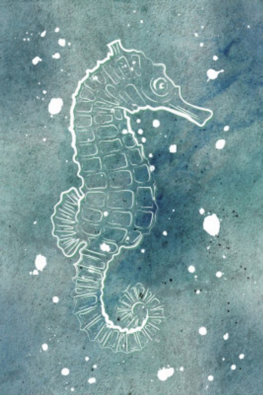 White Seahorse Silhouette