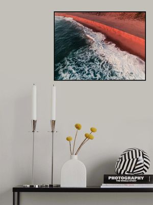 Turquoise Ocean Waves Meeting A Sunlit