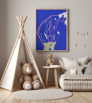 Nude in green leggings