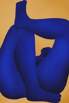 Human Blue Figure Nude Abstract
