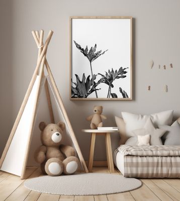 Monstera Black and White 08