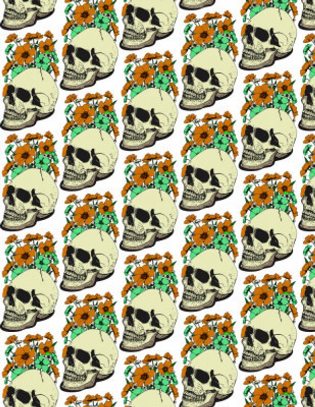 Skull and Flowers Pattern