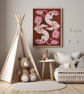 Elegant Greyhounds and Flowers