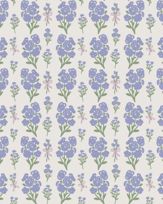 Preppy Grandmillennial Flowers Lavender