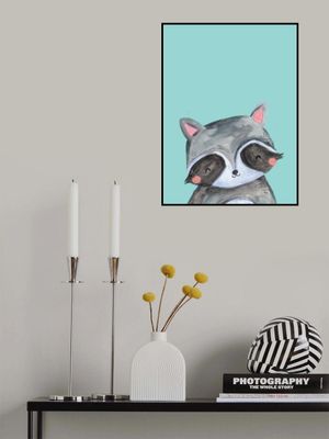 Woodland Racoon On Mint - Simple Cute Kids &amp; baby nursery