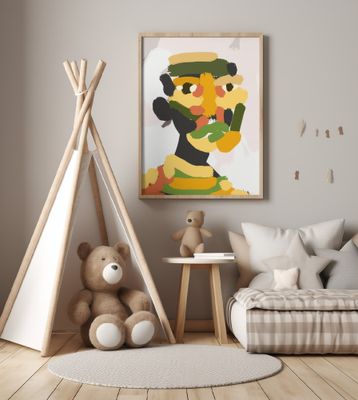 Yellow Green Tribal Portrait